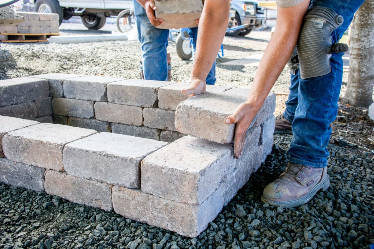 Glue the entire course then place your blocks. Be sure to alternate