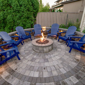 circular paver patio kit with fire pit