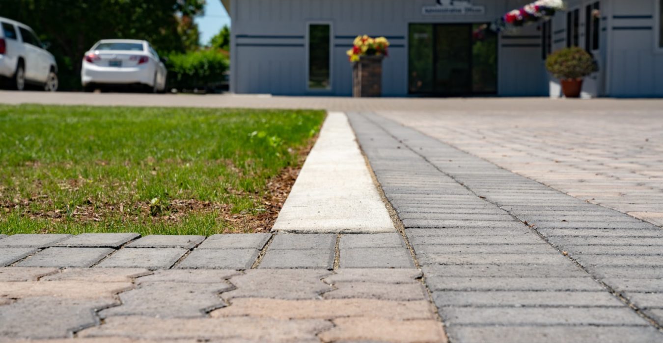 concrete paver bond beams and borders curb