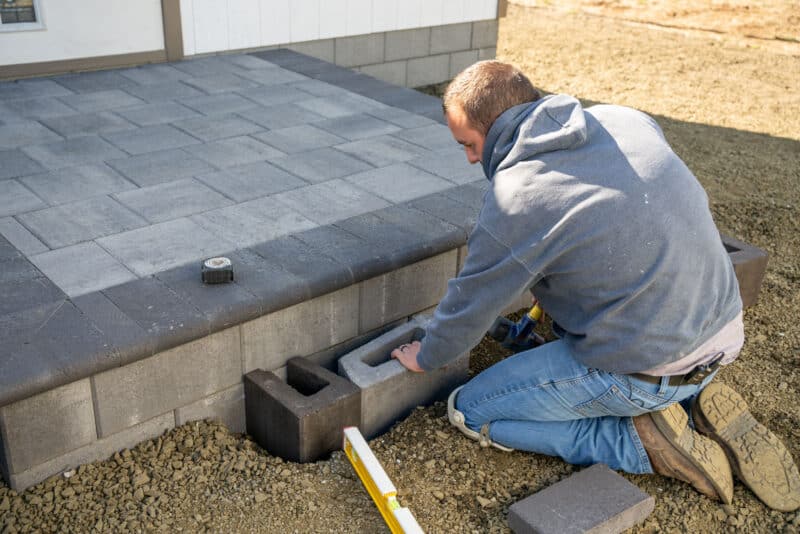How to Build a Stone Step for Your Raised Patio | DIY
