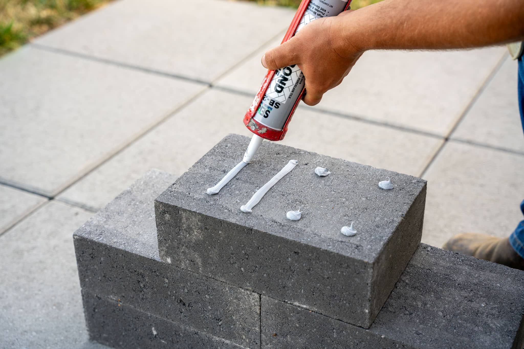 Landscape Block Adhesive What It Is & How to Use It Western Interlock